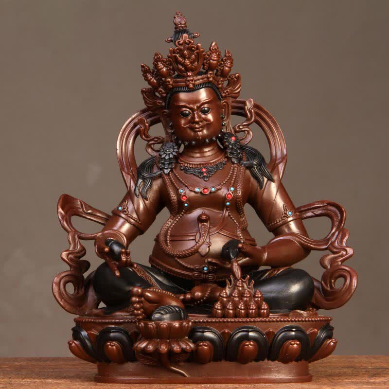 Statua in rame della compassione della statuetta del Bodhisattva Jambhala giallo, decorazione per la casa e l'ufficio - Image 10