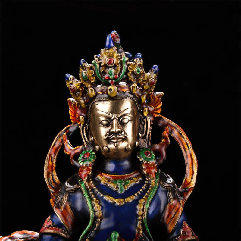 Statua in rame della serenità della statuetta del Bodhisattva Jambhala giallo, decorazione per la casa - Image 6