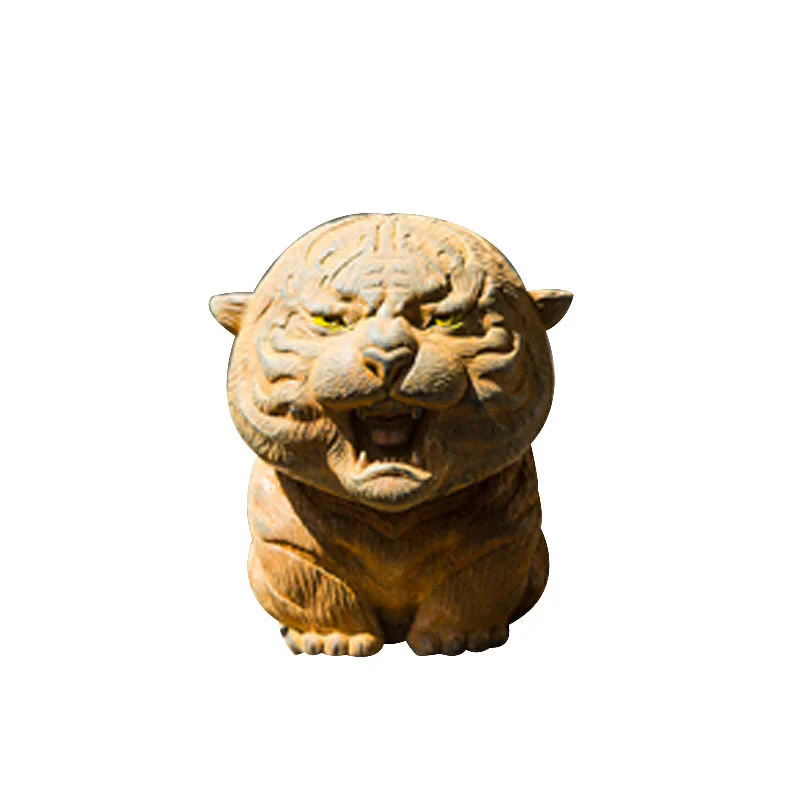 Statua in resina Buddha Stones con polvere di ferro e ruggine fatta a mano in miniatura di tigre ruggente, decorazione per la casa - Image 13