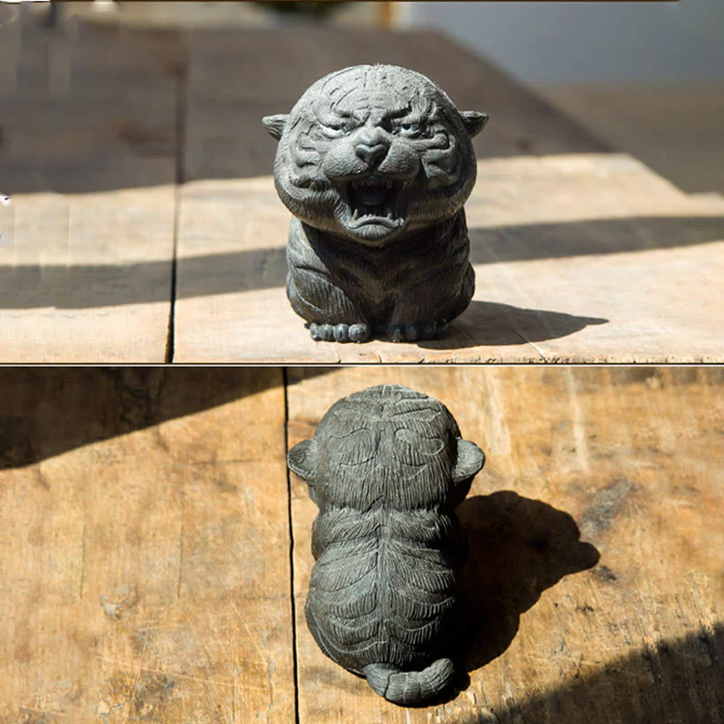 Statua in resina Buddha Stones con polvere di ferro e ruggine fatta a mano in miniatura di tigre ruggente, decorazione per la casa - Image 17