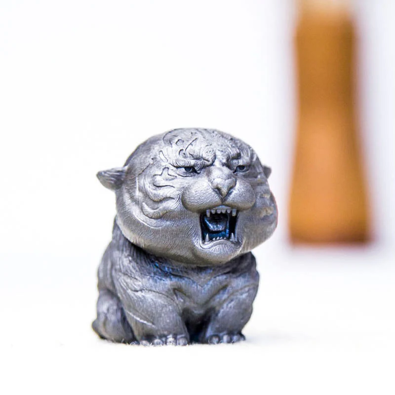 Statua in resina Buddha Stones con polvere di ferro e ruggine fatta a mano in miniatura di tigre ruggente, decorazione per la casa - Image 27