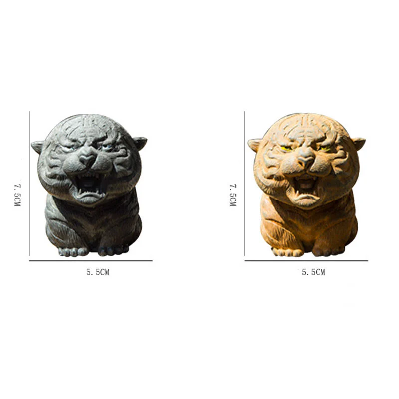 Statua in resina Buddha Stones con polvere di ferro e ruggine fatta a mano in miniatura di tigre ruggente, decorazione per la casa - Image 8