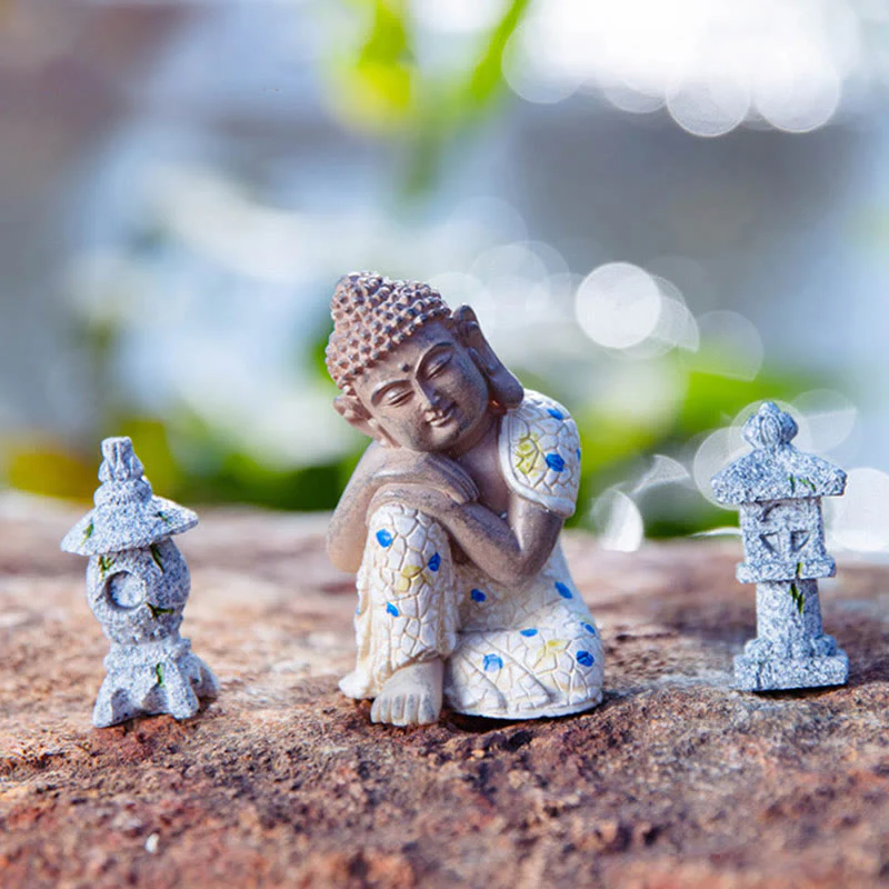Statua in resina di Buddha Zen in meditazione, decorazione per la casa - Image 3