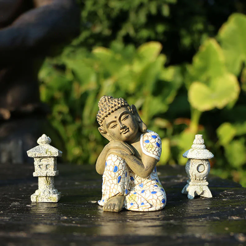 Statua in resina di Buddha Zen in meditazione, decorazione per la casa - Image 4