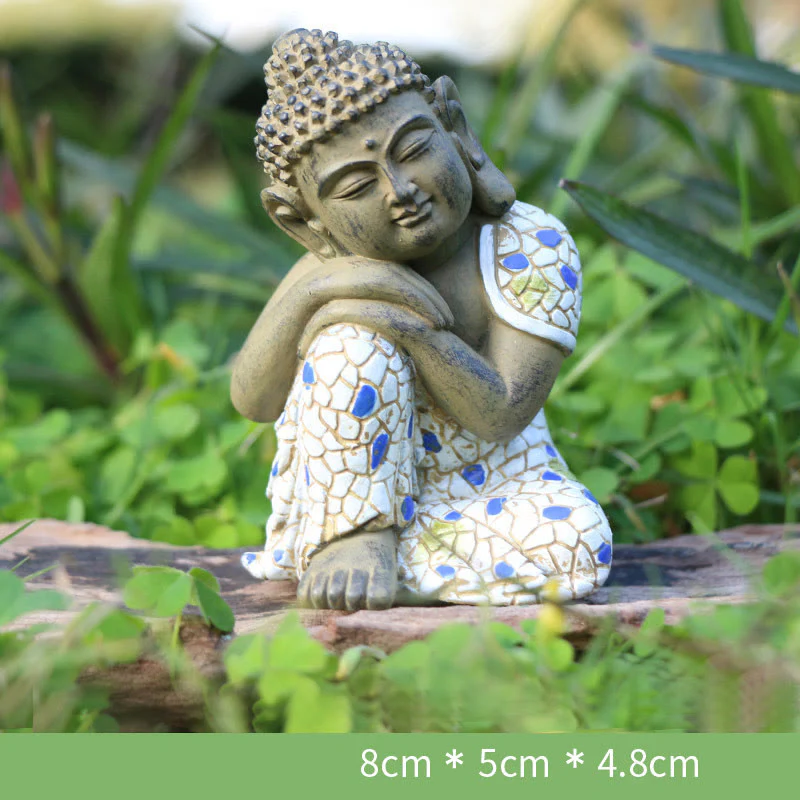Statua in resina di Buddha Zen in meditazione, decorazione per la casa - Image 5