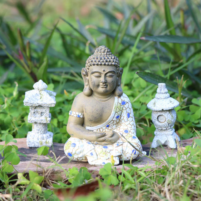 Statua in resina di Buddha Zen in meditazione, decorazione per la casa - Image 6