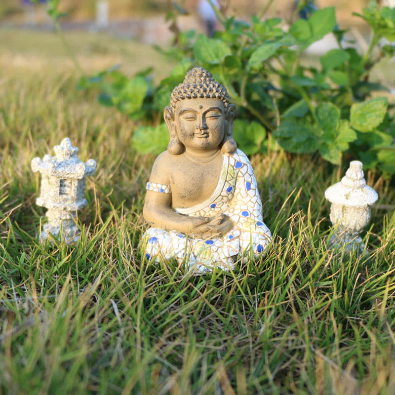 Statua in resina di Buddha Zen in meditazione, decorazione per la casa - Image 7