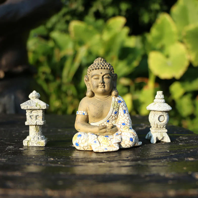 Statua in resina di Buddha Zen in meditazione, decorazione per la casa - Image 8