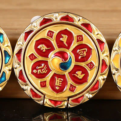 Supporto per anello per telefono con simbolo della pace tibetano Om Mani Padme Hum, decorazioni universali per telefono - Image 19