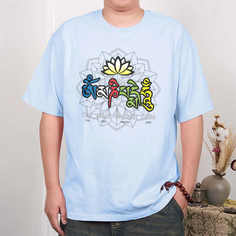 T-shirt con maglietta Buddha Stones Om Mani Padme Hum Lotus - Image 16