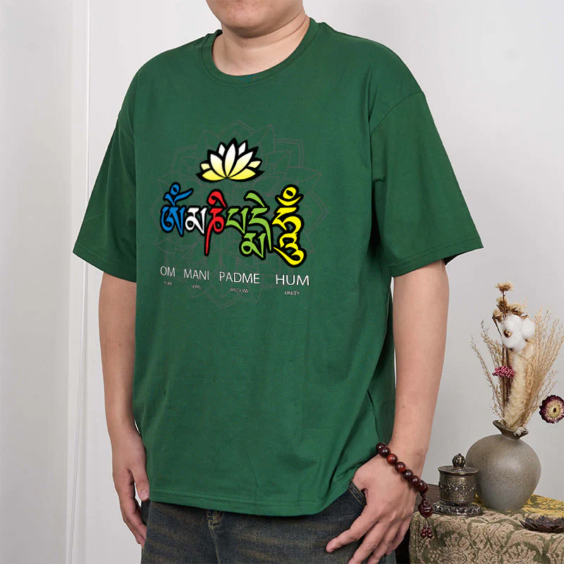 T-shirt con maglietta Buddha Stones Om Mani Padme Hum Lotus - Image 8