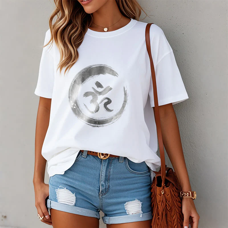 T-shirt con maglietta in sanscrito Buddha Stones OM Mantra - Image 7