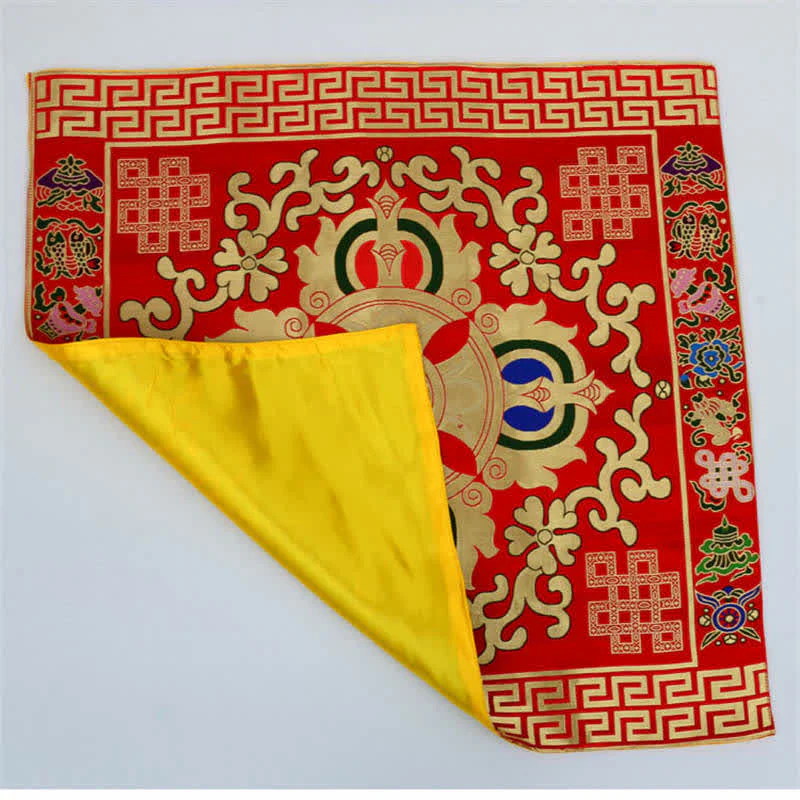 Tappetino da altare con preghiera a nodo infinito, meditazione curativa, 8 simboli di buon auspicio, runner da tavolo - Image 10