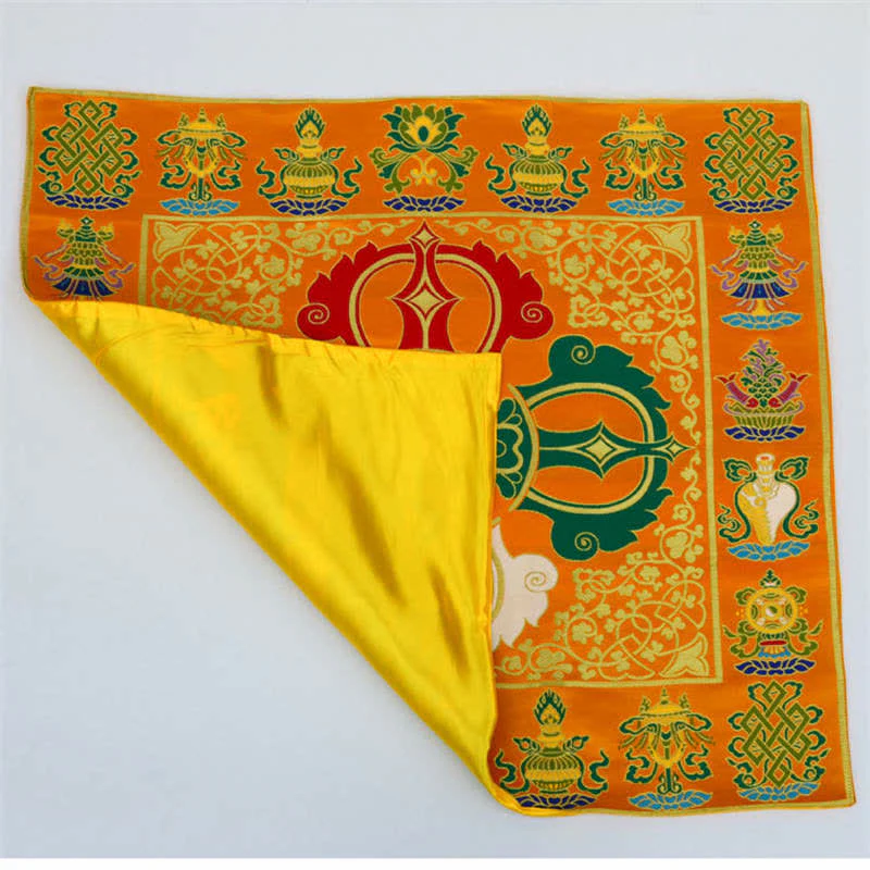 Tappetino da altare con preghiera a nodo infinito, meditazione curativa, 8 simboli di buon auspicio, runner da tavolo - Image 13