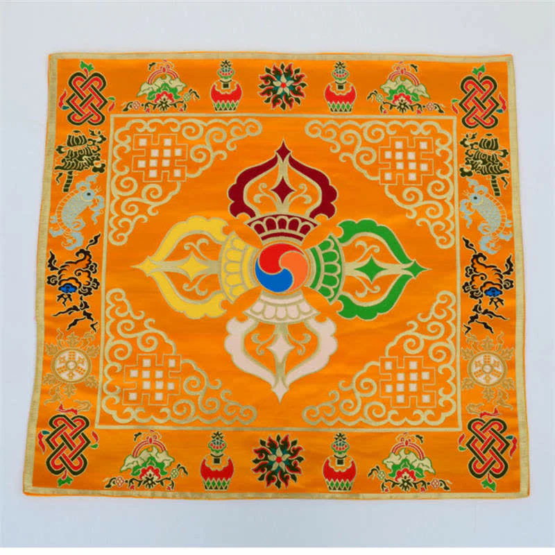 Tappetino da altare con preghiera a nodo infinito, meditazione curativa, 8 simboli di buon auspicio, runner da tavolo - Image 23