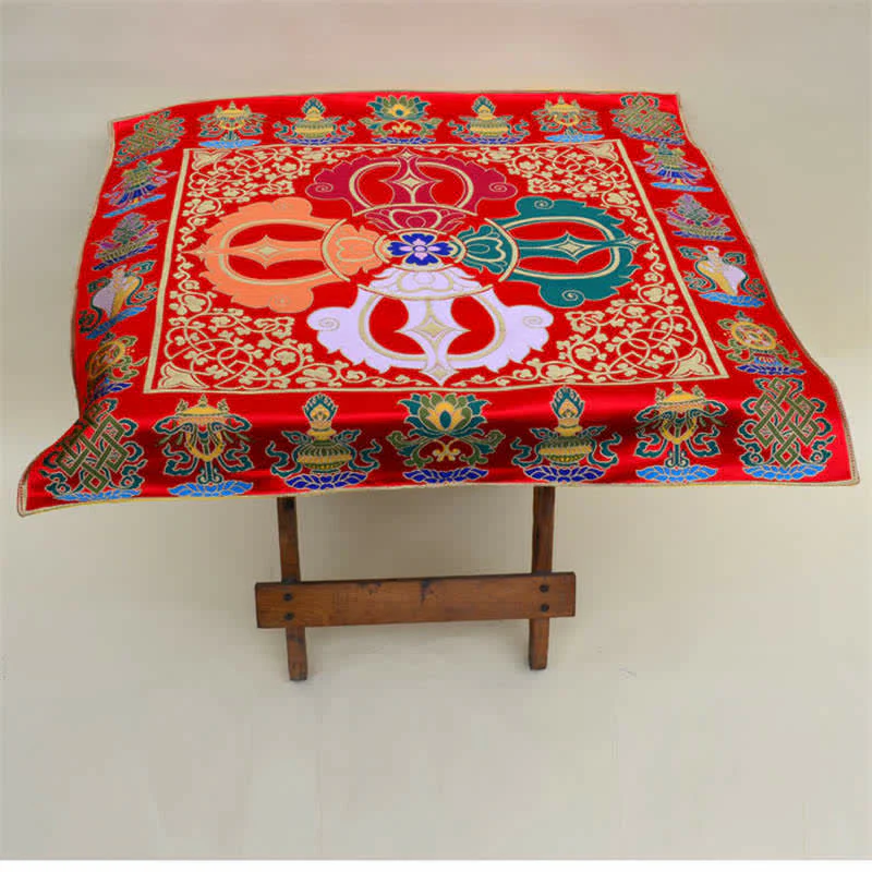 Tappetino da altare con preghiera a nodo infinito, meditazione curativa, 8 simboli di buon auspicio, runner da tavolo - Image 8