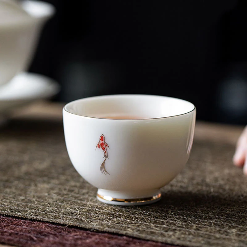 Tazza da tè Buddha Stones e pesce Koi, tazza da tè Kung Fu - Image 3