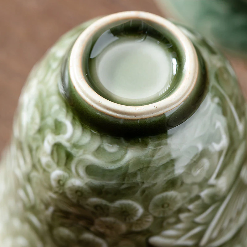 Tazza da tè in ceramica Buddha Stones Crane Pine Kung Fu Tea Cup 80ml - Image 10