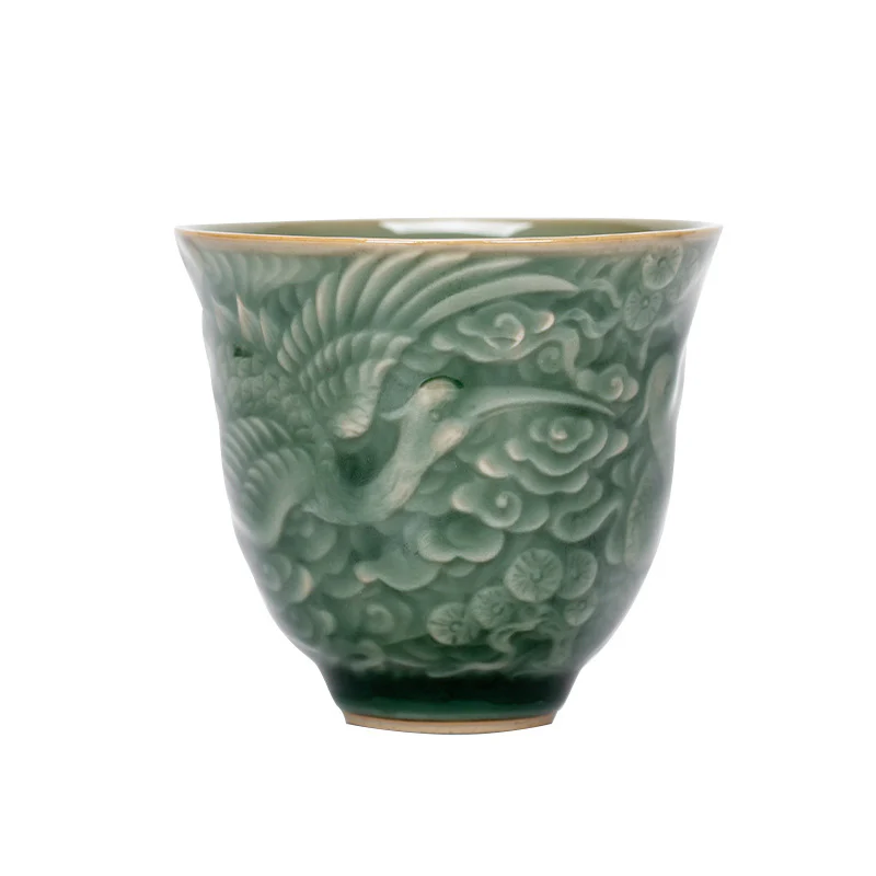 Tazza da tè in ceramica Buddha Stones Crane Pine Kung Fu Tea Cup 80ml - Image 6