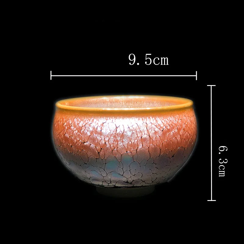 Tazza da tè in ceramica cinese Jianzhan con motivo a pois dorati Buddha Stones Kung Fu Tea Cup Bowl con scatola regalo - Image 9