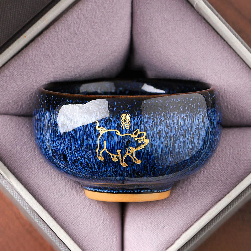 Tazza da tè in ceramica con Buddha Stones, zodiaco cinese, anno del cavallo, tazza da tè Kung Fu, 135 ml - Image 12