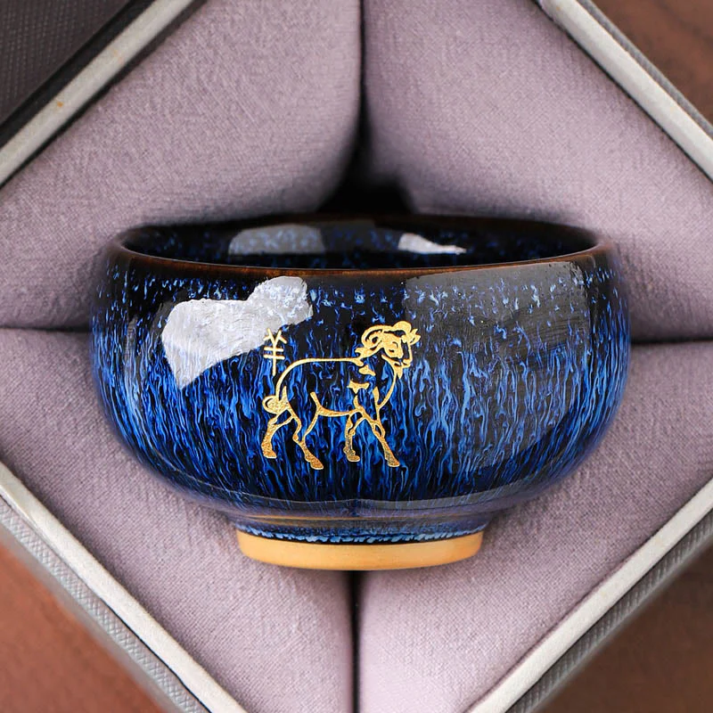 Tazza da tè in ceramica con Buddha Stones, zodiaco cinese, anno del cavallo, tazza da tè Kung Fu, 135 ml - Image 8