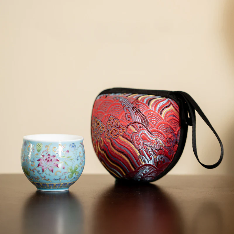 Tazza da tè in ceramica con motivo a baccello di fiore di loto Buddha Stones Kung Fu Tea Cup 80ml - Image 18