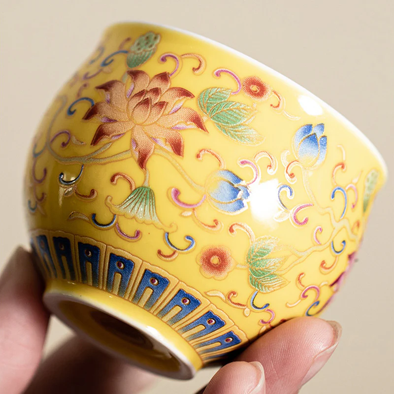 Tazza da tè in ceramica con motivo a baccello di fiore di loto Buddha Stones Kung Fu Tea Cup 80ml - Image 5