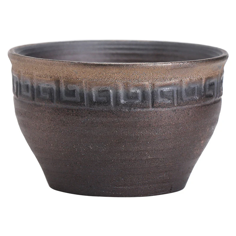 Tazza da tè in ceramica con trama a strisce marroni semplici Buddha Stones Kung Fu Tea Cup Bowl - Image 13