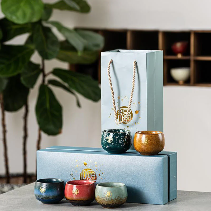 Tazza da tè in ceramica dipinta a mano con motivo Fu Buddha Stones, tazza da tè Kung Fu con scatola regalo - Image 12
