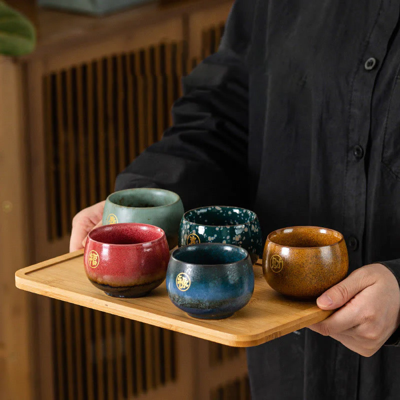 Tazza da tè in ceramica dipinta a mano con motivo Fu Buddha Stones, tazza da tè Kung Fu con scatola regalo - Image 2