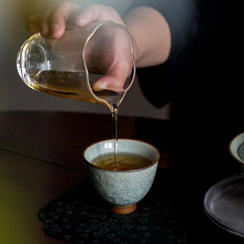 Tazza da tè in ceramica intagliata con Buddha Stones loto Tazza da tè Kung Fu - Image 4