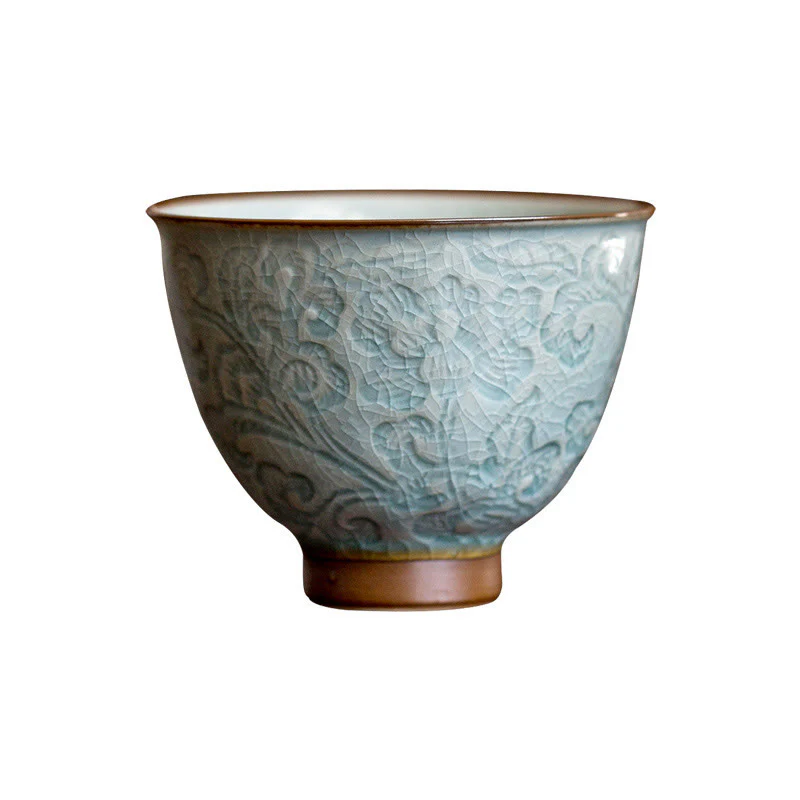 Tazza da tè in ceramica intagliata con Buddha Stones loto Tazza da tè Kung Fu - Image 7
