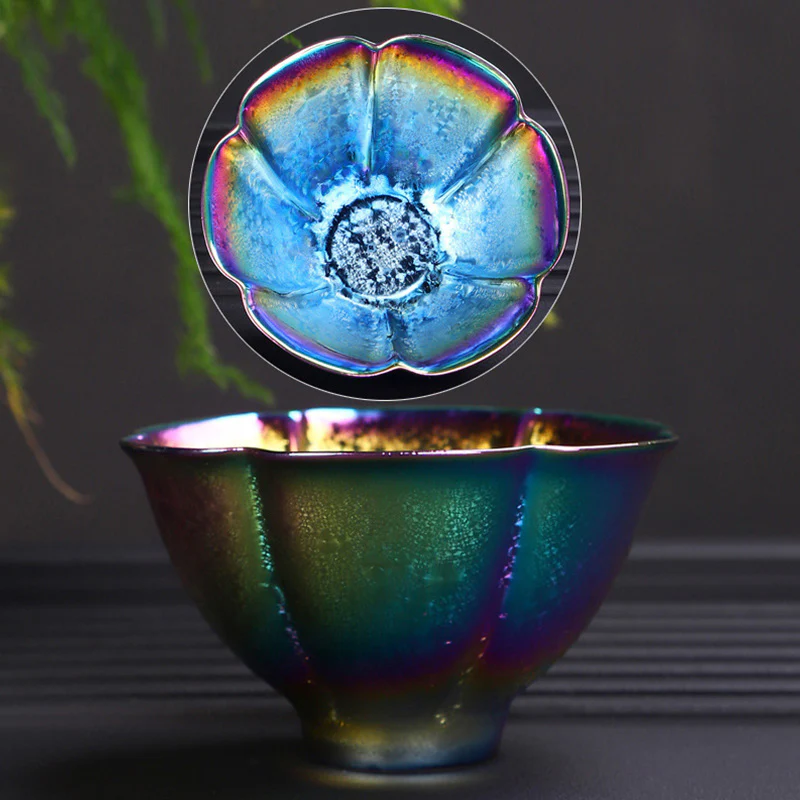 Tazza da tè in ceramica Jianzhan color arcobaleno Buddha Stones Kung Fu Tea Cup Bowl - Image 12