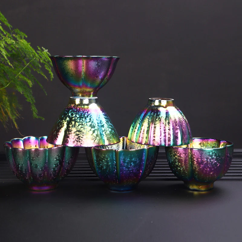Tazza da tè in ceramica Jianzhan color arcobaleno Buddha Stones Kung Fu Tea Cup Bowl - Image 14