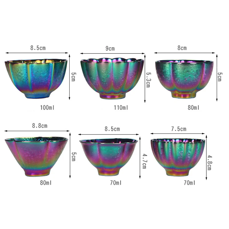 Tazza da tè in ceramica Jianzhan color arcobaleno Buddha Stones Kung Fu Tea Cup Bowl - Image 15
