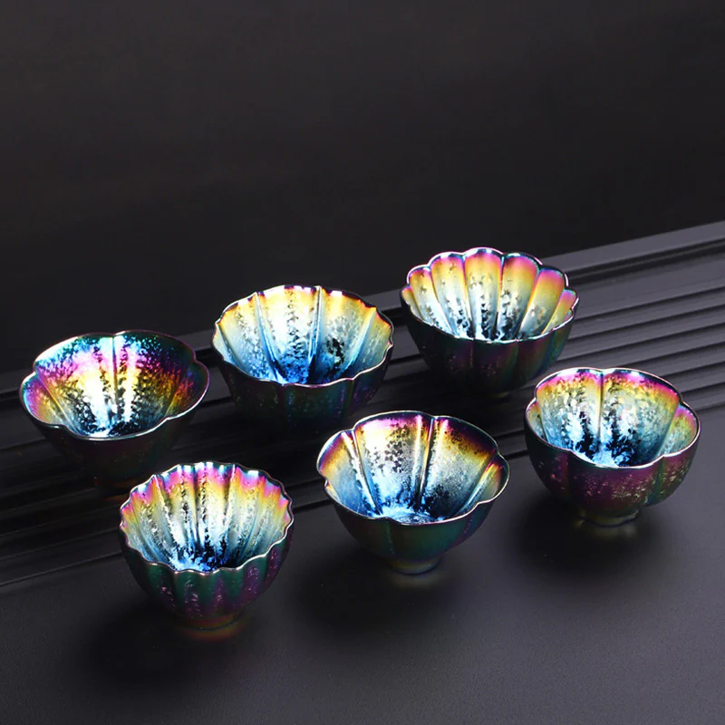 Tazza da tè in ceramica Jianzhan color arcobaleno Buddha Stones Kung Fu Tea Cup Bowl - Image 3