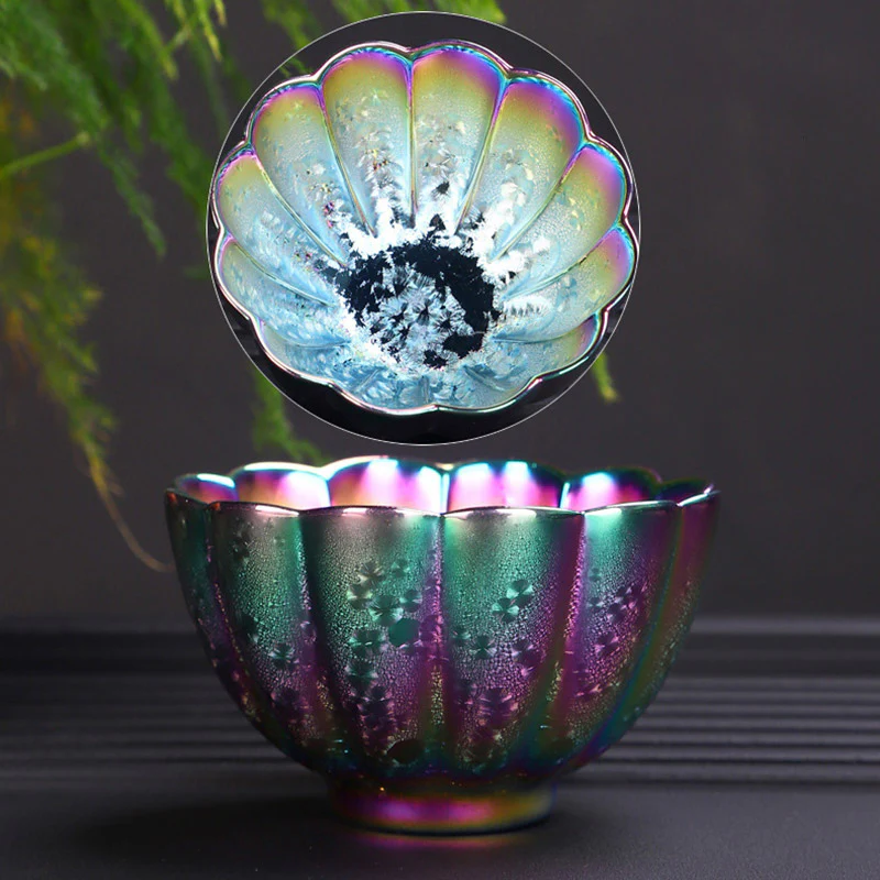 Tazza da tè in ceramica Jianzhan color arcobaleno Buddha Stones Kung Fu Tea Cup Bowl - Image 4