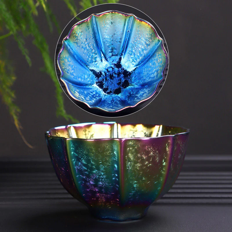 Tazza da tè in ceramica Jianzhan color arcobaleno Buddha Stones Kung Fu Tea Cup Bowl - Image 9