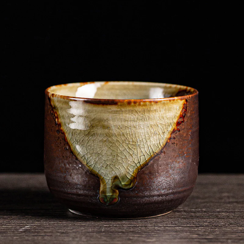 Tazza da tè in ceramica Kung Fu con cambio forno marrone retrò Buddha Stones - Image 12