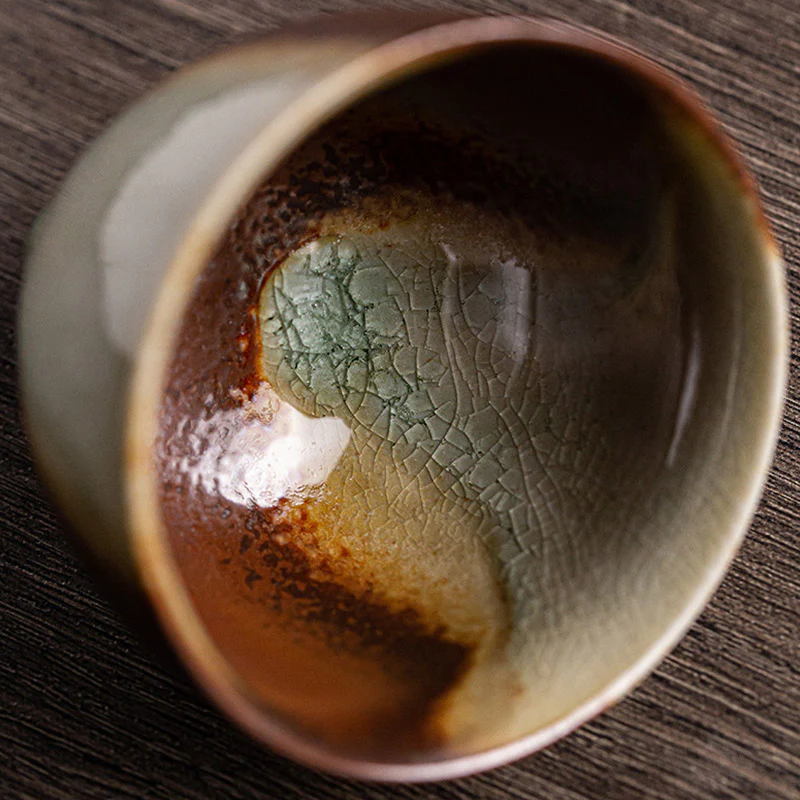 Tazza da tè in ceramica Kung Fu con cambio forno marrone retrò Buddha Stones - Image 6
