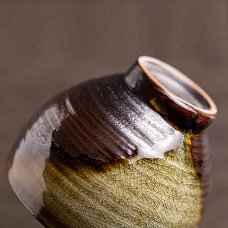 Tazza da tè in ceramica Kung Fu con cambio forno marrone retrò Buddha Stones - Image 8