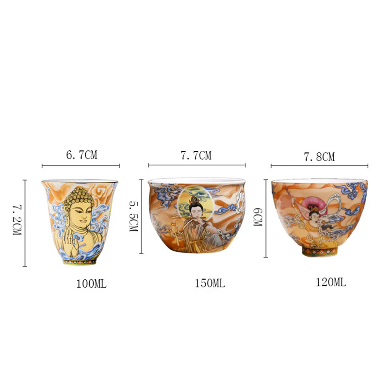Tazza da tè Kung Fu Buddha Stones Dunhuang Color Flying Apsaras - Image 21
