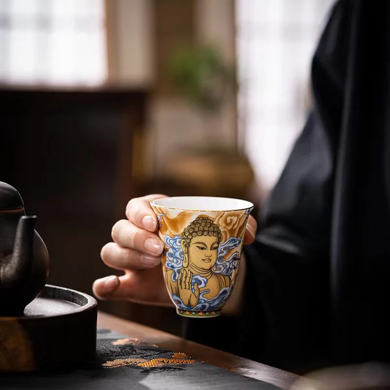 Tazza da tè Kung Fu Buddha Stones Dunhuang Color Flying Apsaras - Image 3