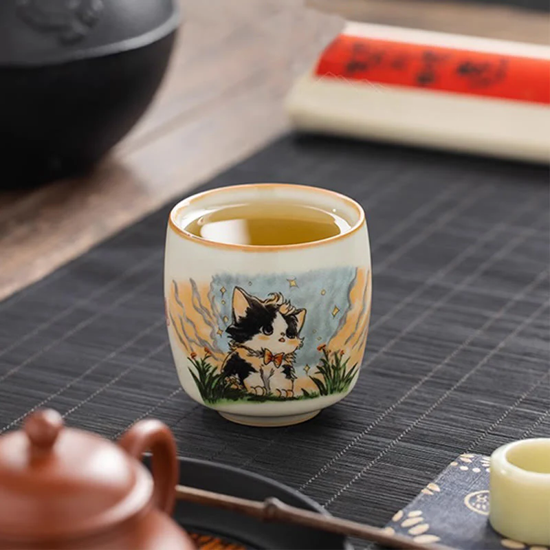 Tazza da tè Kung Fu con fiocco e gatto, motivo: Buddha Stones - Image 12