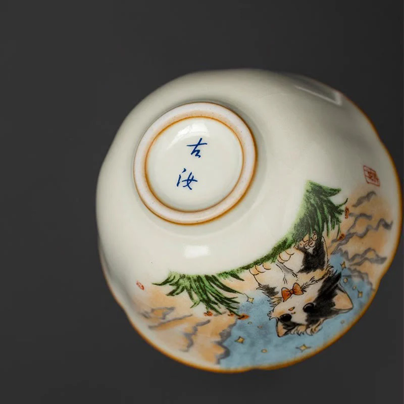 Tazza da tè Kung Fu con fiocco e gatto, motivo: Buddha Stones - Image 4