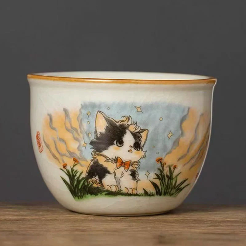 Tazza da tè Kung Fu con fiocco e gatto, motivo: Buddha Stones - Image 6