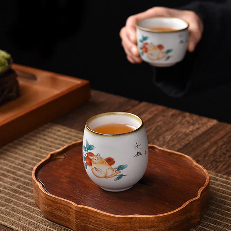 Tazza da tè Kung Fu con rami di gatto sdraiato Buddha Stones - Image 8