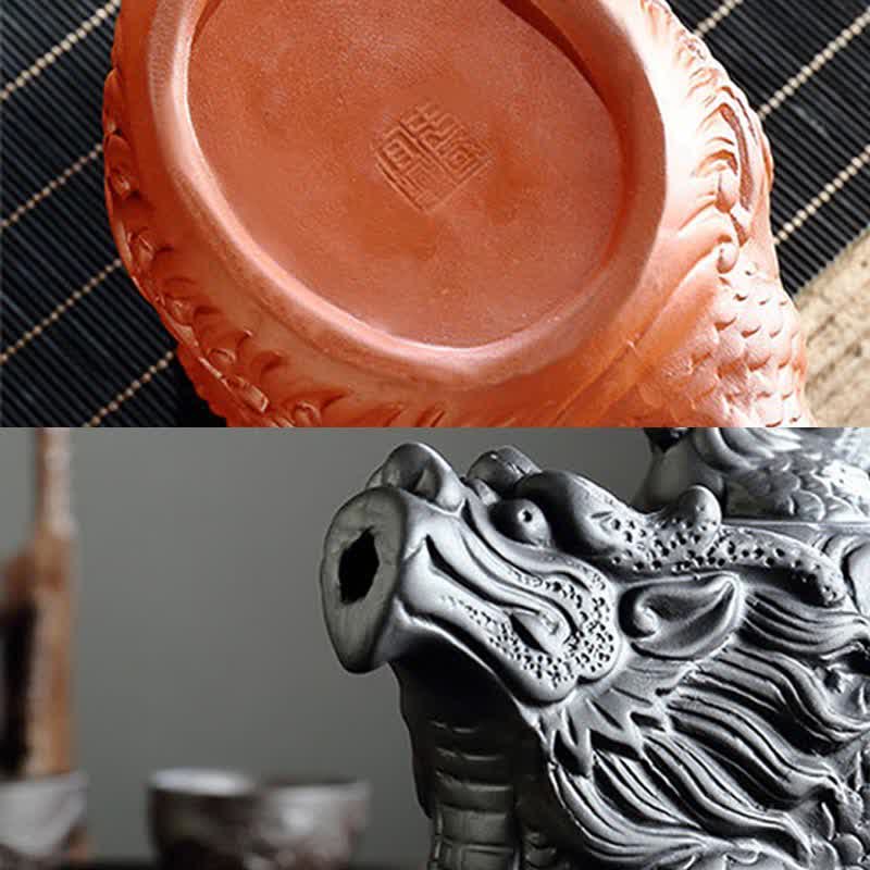 Teiera in ceramica vintage Dragon Phoenix - Image 14