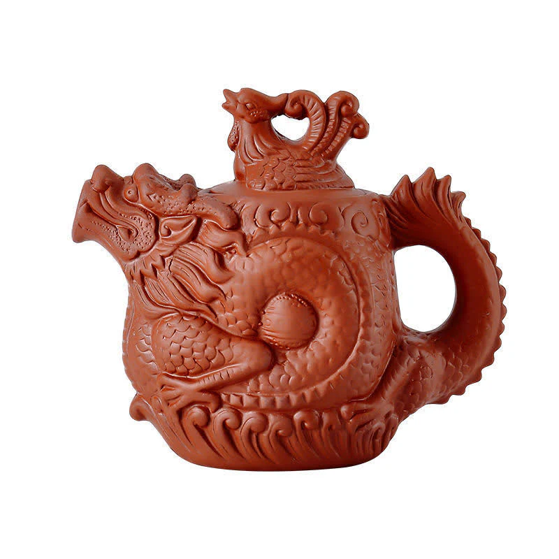 Teiera in ceramica vintage Dragon Phoenix - Image 16